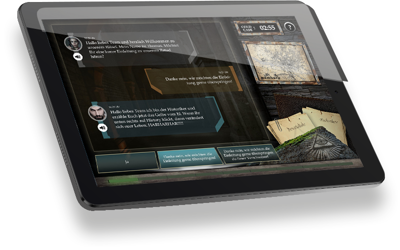 Tablet mit dem Monster-Game Tablet mit dem Monster-Game